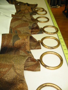 hand sew rings to panel